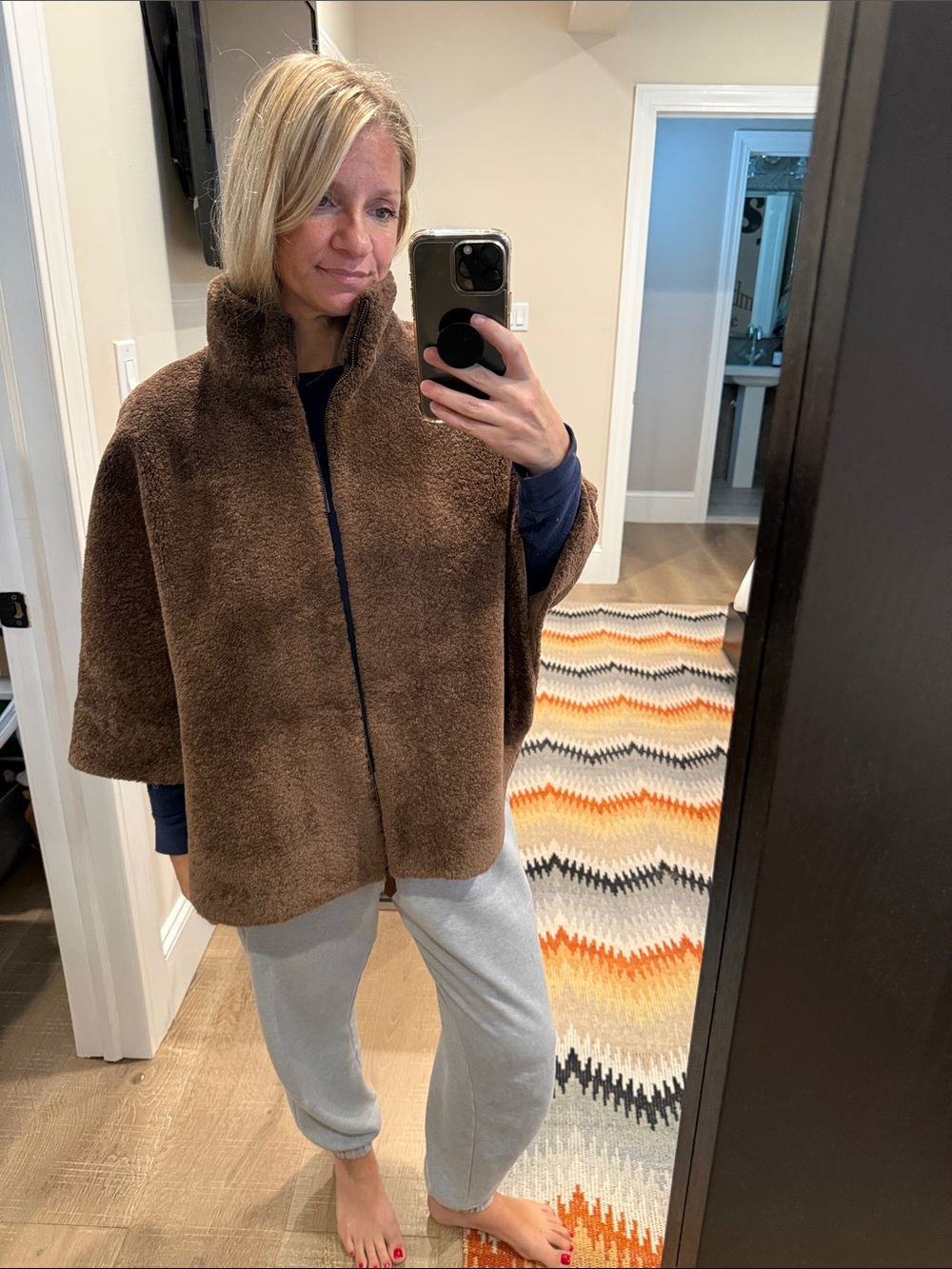Worn once! Like New J MCLAUGHLIN Faux Fur Poncho